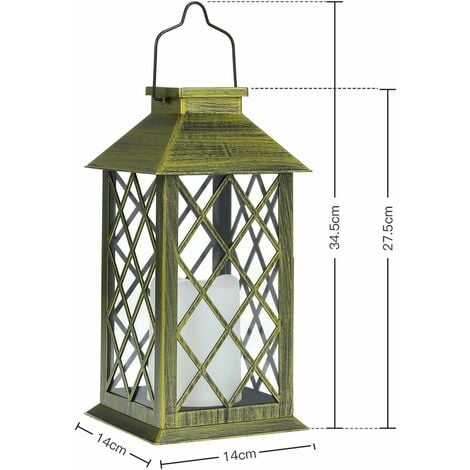 Lot de 2 lanternes solaires avec effet de bougie Éclairage solaire pour extérieur Décoration de jardin Lanterne solaire en forme de bougie.[Classe énergétique A+++]