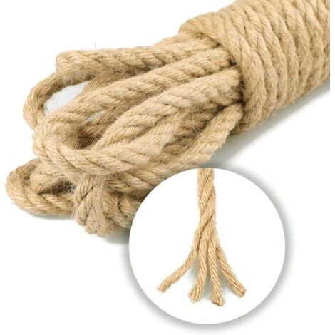 Ficelle Agricole PINGEUI Corde De Chanvre Torsadée, 50 M X 10 Mm, Corde En Jute Naturelle, Pour Jardin, Décoration, Artisanat, Groupage, Camping Corde De Jute