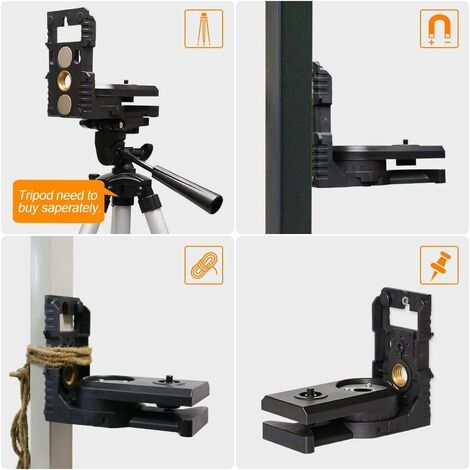 PV3 Adaptateur pour Niveau Laser, Base Pivotante Magnétique Multifonction, Support Réglable à 180°, Laser Level Adapter avec Fileté Mâle de 1/4"-20, Fileté Femelle 1/4"-20 et 5/8"-11
