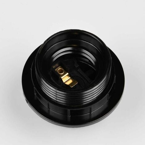 Douille à vis noire e27 - 2x anneau en plastique pour douille de lampe e27 - douille d'ampoule e27 - support de douille d'ampoule e27 pour plafonnier et suspension - douille d'ampoule e27