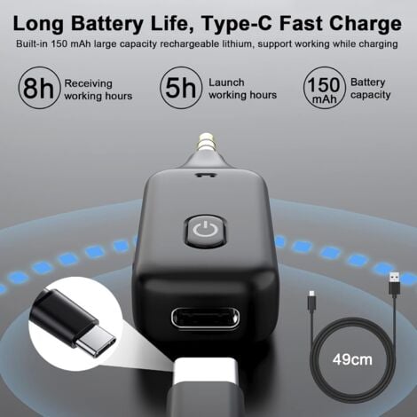 Adaptateur Bluetooth Voiture Aux 3,5mm Jack,Bluetooth V5.1 RX TX Recepteur Transmetteur Kit Main Libre Voiture,Emetteur Bluetooth pour Système Stéréo,PC,TV,Audio,Autoradio,Voiture,Musique,GPS