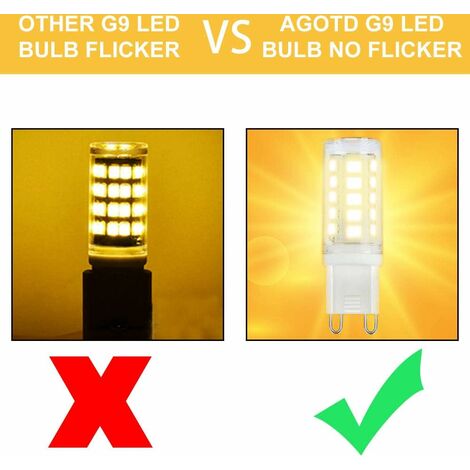 Ampoules LED G9, 3.5W Equivalent 35W Halogène Lampe, Blanc Chaud 3000K 400LM Non Variable Sans Scintillement AC/DC 220-240V pour Chambre Salon Cuisine Jardin, Paquet de 5