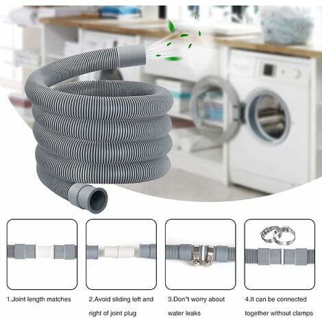 Machine à laver Tuyau de vidange Tuyau de vidange Machine à laver 2.5m  Extension de tuyau de vidange pour lave-linge Vaisselle