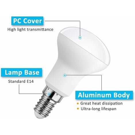 Ampoule ​LED E14 12W Blanc Froid 6000K 1450LM, 84 LEDs, Équivalent