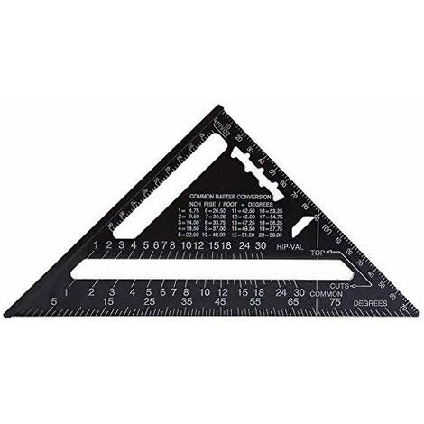 Règle Triangulaire En Aluminium En Forme De Triangle - Rapporteur Carré - Outil De Mesure De Haute Précision Pour Ingénieur Charpentier, 0 ~ 17,8 Cm 90