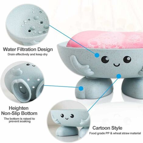 Lot De 4 Porte-savons En Silicone - Avec Drainage, Antidérapant, Pour Salle De Bain, Cuisine, Voyage - Blanc
