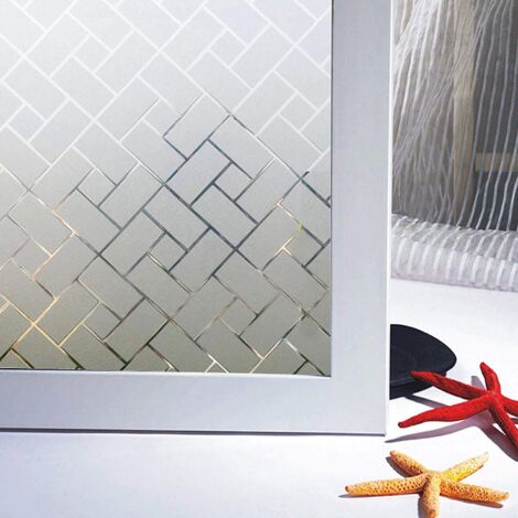 Film Fenêtre Vitre Anti Regard Film Electrostatique Anti-UV Autocollant Fenêtre Film pour Vitre Protection de La Vie Privée pour Fenêtre Maison Bureau Salle de Bain (45  300) NPTERBL
