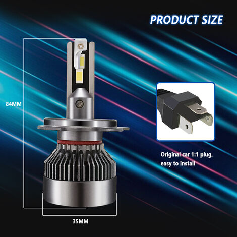 Ampoules H7 LED 30000LM 200W pour 24V Automobiles, 6001K Blanc NPTERBL