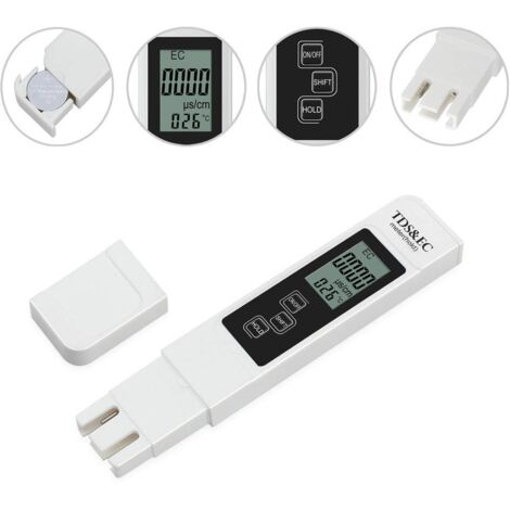 Testeur De Qualité D'eau 3 En 1 TDS EC PPM - Stylo Multifonction Avec écran LCD