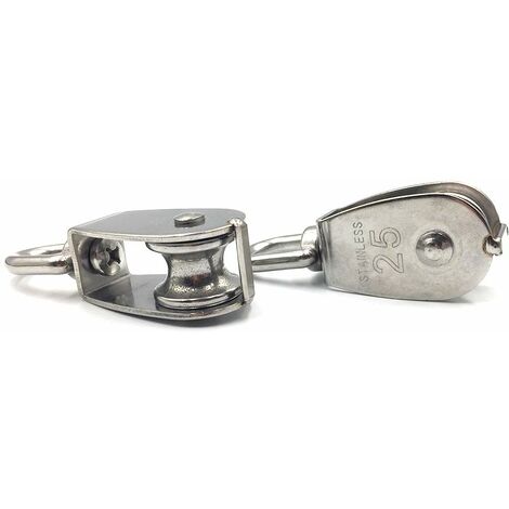 Poulie De Levage, Poulie Simple En Acier Inoxydable 304 Poulie Simple M25 Charge 150kg Lot De 2 74635314