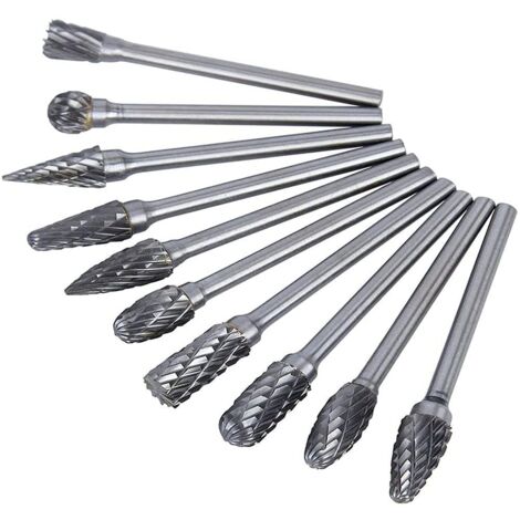 10 Fraises CNC Carbure 1/8" - 2 Cannelures, Coupe Spirale Pour Bois, Plastique, PCB