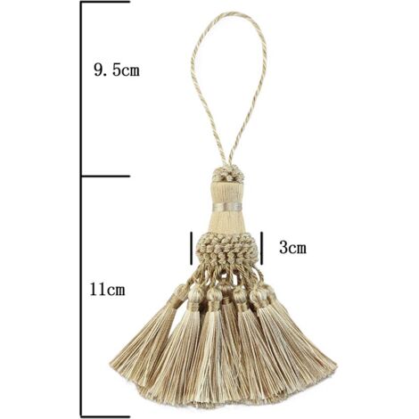 Lot de 4 pompons élégants en polyester colorés pour loisirs créatifs et décoration d'intérieur (beige) NPTERBL