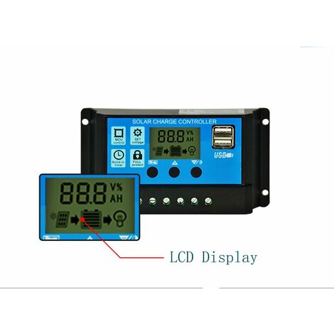 Régulateur de charge solaire PWM 12V/24V 10A