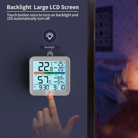 Hygromètre Thermomètre D'Intérieur - Moniteur Humidité Température Avec Écran LCD Coloré Pour Maison Bureau - 2