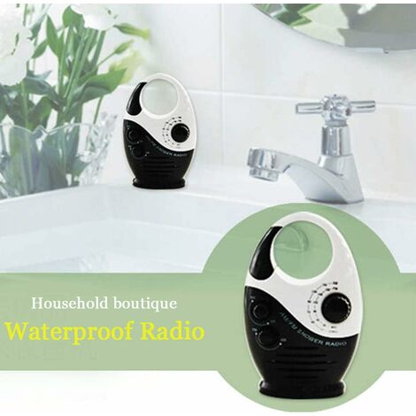 Révéler-Douche compacte AM FM bouton haut-parleur poignée supérieure Révéler-Douche compacte AM FM bouton haut-parleur poignée supérieure