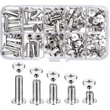 Lot De 100 Œillets Creux (Rivets) M2,5 X 8mm En Métal Plaqué Laiton Doré - Neuf