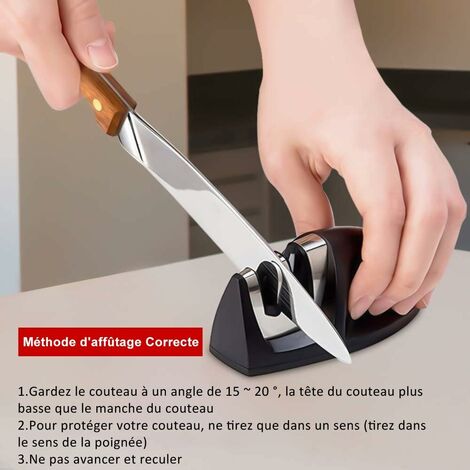 VEVOR Aiguiseur de couteaux électrique, Aiguiseur de couteaux de cuisine en  3 étapes pour un affûtage
