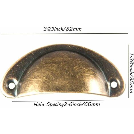 Poignée Bouton de Porte Décoration Rétro pour Meuble Tiroir Poignée de Coquille Vintage pour Tiroir Armoire Meuble Cuisine Fer Incurvé Bouton de Porte de Placard Retro Pour Armoire(12PCS) Cuivré