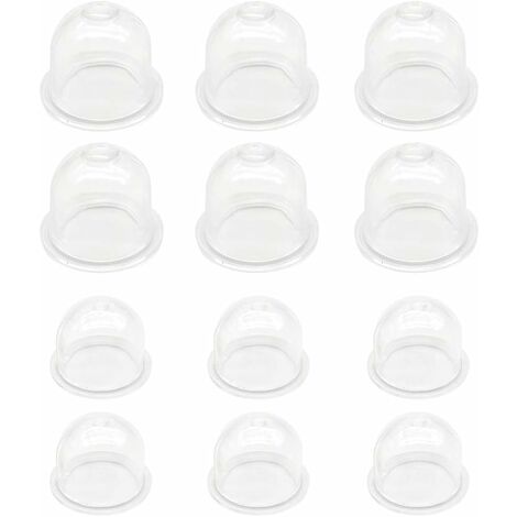 Pompes à Amorce Carburateur Parallelower - Lot De 12 (19mm Et 22mm) - Transparentes - Pour Tondeuse, Tronçonneuse