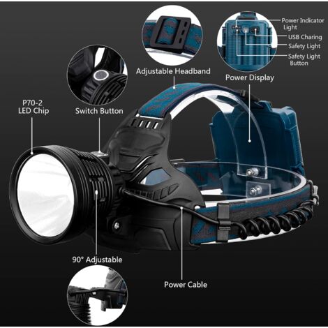 Lampe ontale Super lumineuse à 5led, Rechargeable par