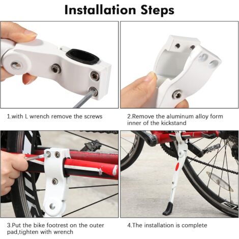 Béquille Latérale Pour Vélo 24-26 Pouces - En Alliage D'aluminium Réglable - Support Jusqu'à 35 Kg - Pour VTT, Vélo électrique, Route
