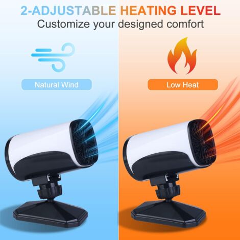 Désembueur Voiture 12V DAZZTIME - 150W, Pivotant 360° - Chauffage Et Ventilation Rapid