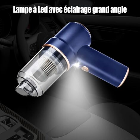 Aspirateur a Main sans Fil pour Voiture,45W 3600mA Puissant Mini Aspirateur,Aspirateur Main avec LumièRe LED &Filtre Hepa Lavable,Aspirateurs à Main Adapté Aux Poils d'animau, Maison, Bureau