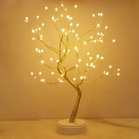 Arbre Lumineux LED, Arbre Lumineux Blanc Chaud, Lampe Arbre Lumineux  Branches Réglables, 108 LED, pour la