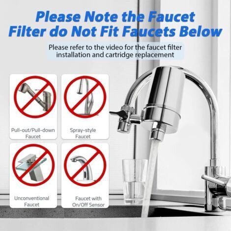 Filtre à Eau Robinet Cuisine & Salle De Bain - Cartouche Céramique 0.1μm - Acier Inoxydable 304