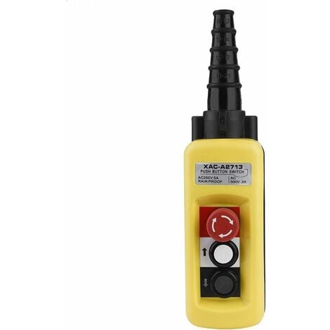 Commutateur de commande de palan à grue, contrôleur de palan à suspension XAC-A2713 avec interrupteur à bouton-poussoir de palan à chaîne avec fonction d'arrêt d'urgence (2 boutons)
