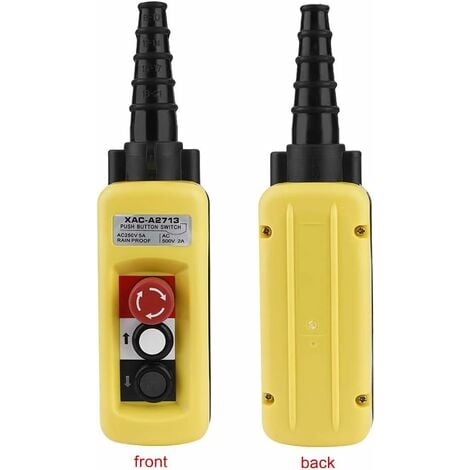 Commutateur de commande de palan à grue, contrôleur de palan à suspension XAC-A2713 avec interrupteur à bouton-poussoir de palan à chaîne avec fonction d'arrêt d'urgence (2 boutons)