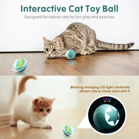 Balle Interactive Intelligente Pour Chat - 3 Modes, Rechargeable USB, Évite Les Obstacles - 2