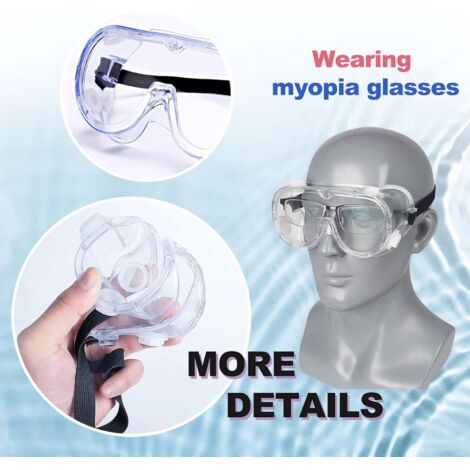 Lot De 10 Lunettes De Protection – Anti-poussière, Anti-buée, Pour Chantier, Laboratoire, Etc.