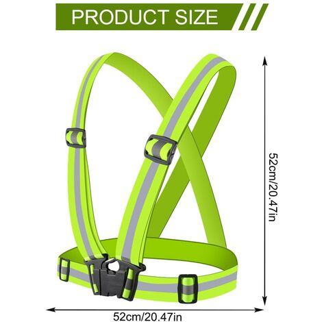 Gilet De Sécurité Haute Visibilité,Réfléchissant Réglable Elastique Gilet de Sécurité Gilet Réfléchissant Ou Faire du Vélo Gilet Réfléchissant