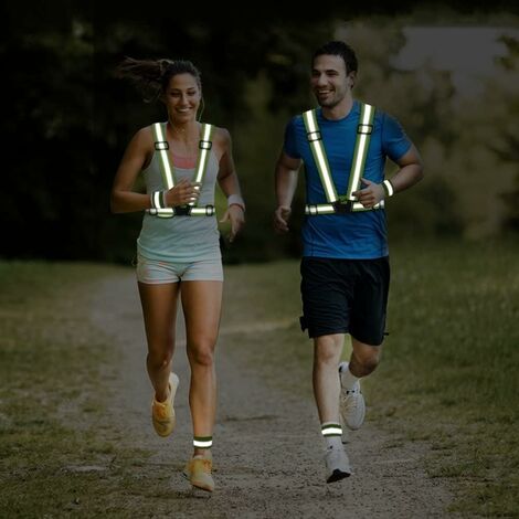 Gilet De Sécurité Haute Visibilité,Réfléchissant Réglable Elastique Gilet de Sécurité Gilet Réfléchissant Ou Faire du Vélo Gilet Réfléchissant
