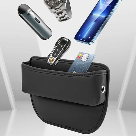 2 Organisateurs Siège Auto Cuir PU - Poches Latérales Adhésives Pour Téléphone, Clés