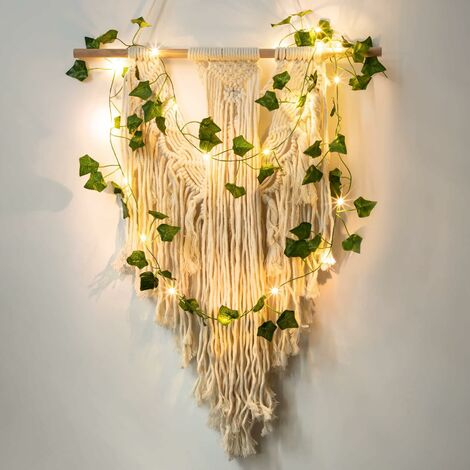 Guirlande lumineuse avec feuilles, guirlande lumineuse de lierre 2m, 20  lumières LED, décoration murale de plante