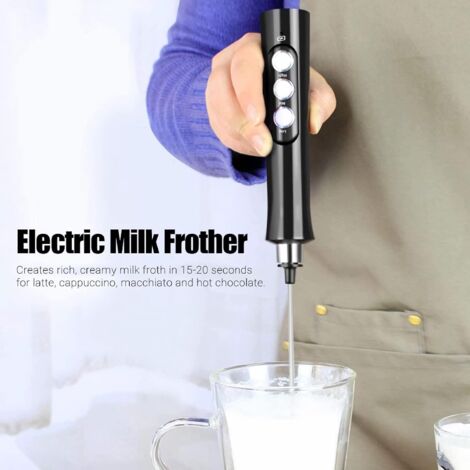 Mousseur à Lait CIRCLE JOY Électrique - Rechargeable USB - Pour Cappuccino Et Latte - 10000 Tr/min - Noir
