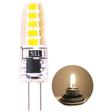 Lot de 5 Ampoule LED G4 2 W Blanc chaud 3000 K Remplacement pour ampoules halogènes 20 W AC 220 V Angle d'éclairage 360° Ampoule basse consommation Intensité non variable [Classe énergétique A+]
