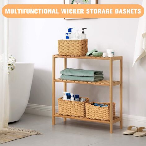 Lot De 2 Paniers De Rangement Tissés En Sisal – Kiondo Coloré, 20x20x15 Cm, Occasion