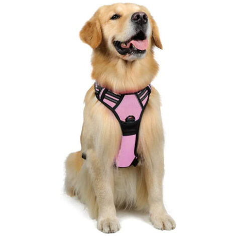 Harnais Chien Anti Traction,Harnais Réfléchissant Réglable avec Attache Devant Harnais pour Chien Moyen,Taille M
