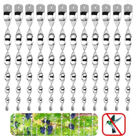 Repulsif Oiseaux, 12 Pièces 360 Degrés Spirale Réfléchissante, Répulsif Oiseaux Reflechissants Rotatif, Effaroucheur d'oiseaux (1/5)