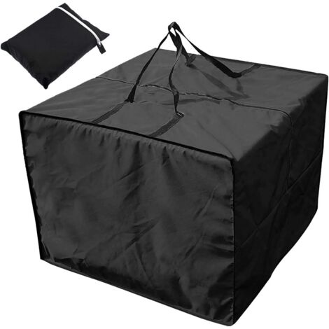 Rangement pour Coussin Salon Jardin, Housse Protection Multifonctionnelle Extérieure Imperméable, 80x80x60cm,Noir (1/5)