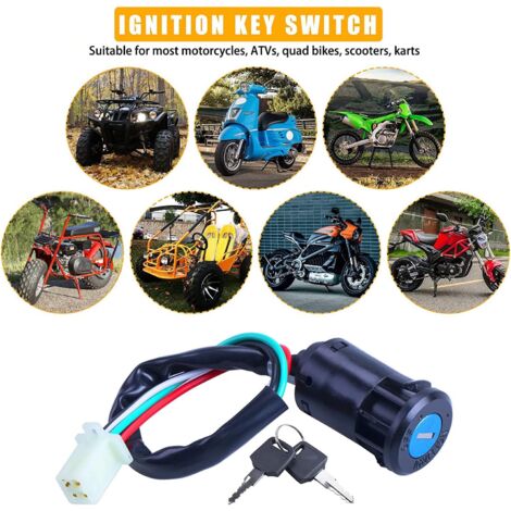 Interrupteur à Clé Contact 4 Fils – Quad, ATV, Go Kart, Dirt Bike, Scooter 90cc-250cc