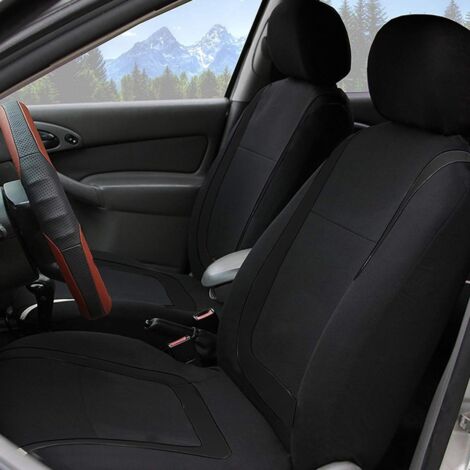 Udpomb Housses de siège Avant de Luxe 2 pièces, Housses de siège de Voiture imperméables en Cuir universelles, compatibles airbag, Conception de Poche de Dossier, Convient à la Plupart des