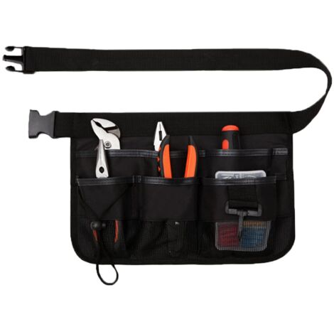 Ceinture à Outils de Jardin, Sac à Ceinture d'Outils Réglable, Ceinture Porte Outil, 7 Pochettes, Tissu Oxford 600D(Noir) (1/5)
