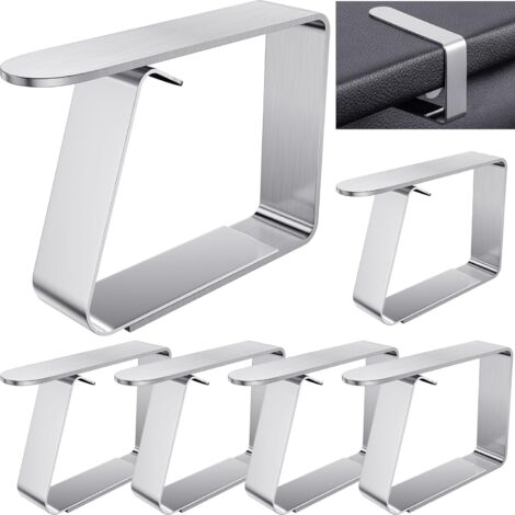 6 Pièces Pince Nappe Exterieur Inoxydable, Attache Nappe de Table Exterieur 5 x 6 cm, Pince pour Nappe de Table Clips Ajustable (1/5)
