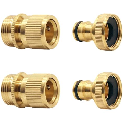 Tuyau d'arrosage Raccord, Tuyau d'arrosage Male A Femelle Adaptateur Connecteur pour Robinet et Jet (2SETS) (1/5)
