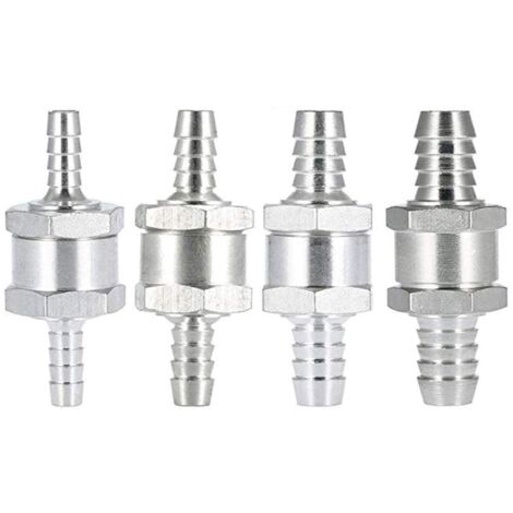 Clapet anti-retour(4 pièces) de retour de carburant en aluminium à sens unique (6 8 10 12mm), pour Carburateur Systèmes Basse Pression Tuyau (1/5)