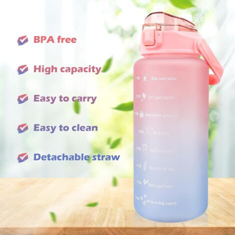 Bouteille- 500ml- Gourde Enfant, Anti-Fuite, Gourde Graduée Pour 1 Journee, Bouteille Motivation, Avec Filtre, Facile à Nettoyer, Water Bottle, Water Bottle Pour Running, Voyage, École, Camping